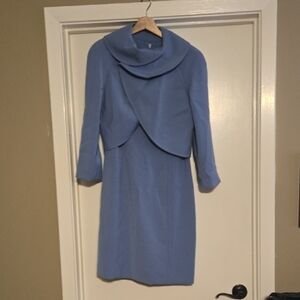 Tahari ASL Sky Blue Dress With Jacket